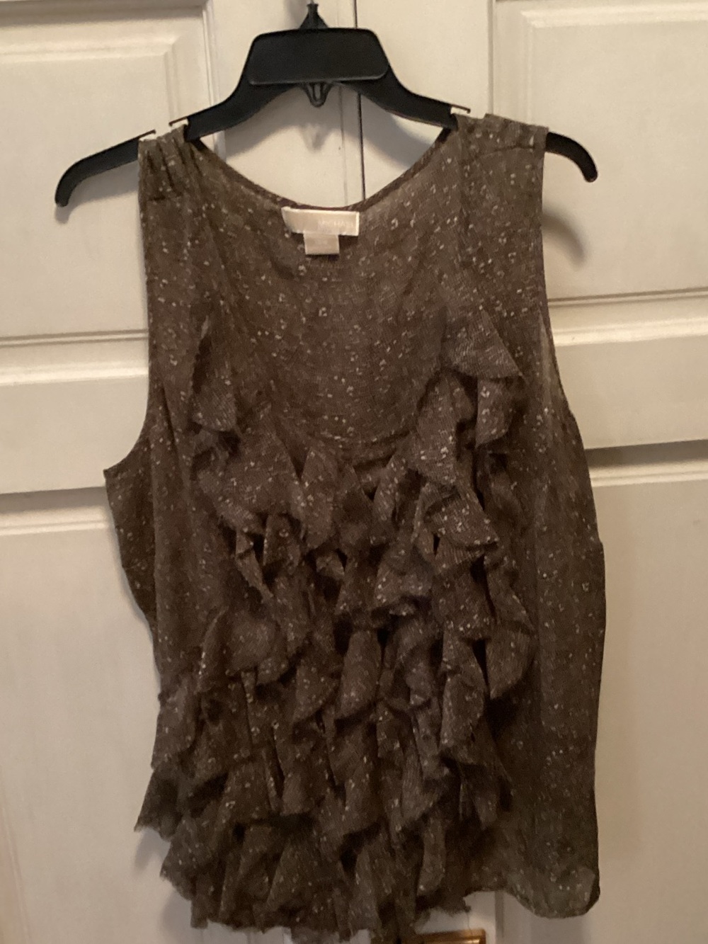 MICHAEL Michael Kors Brown Ruffled Sleeveless Camisole